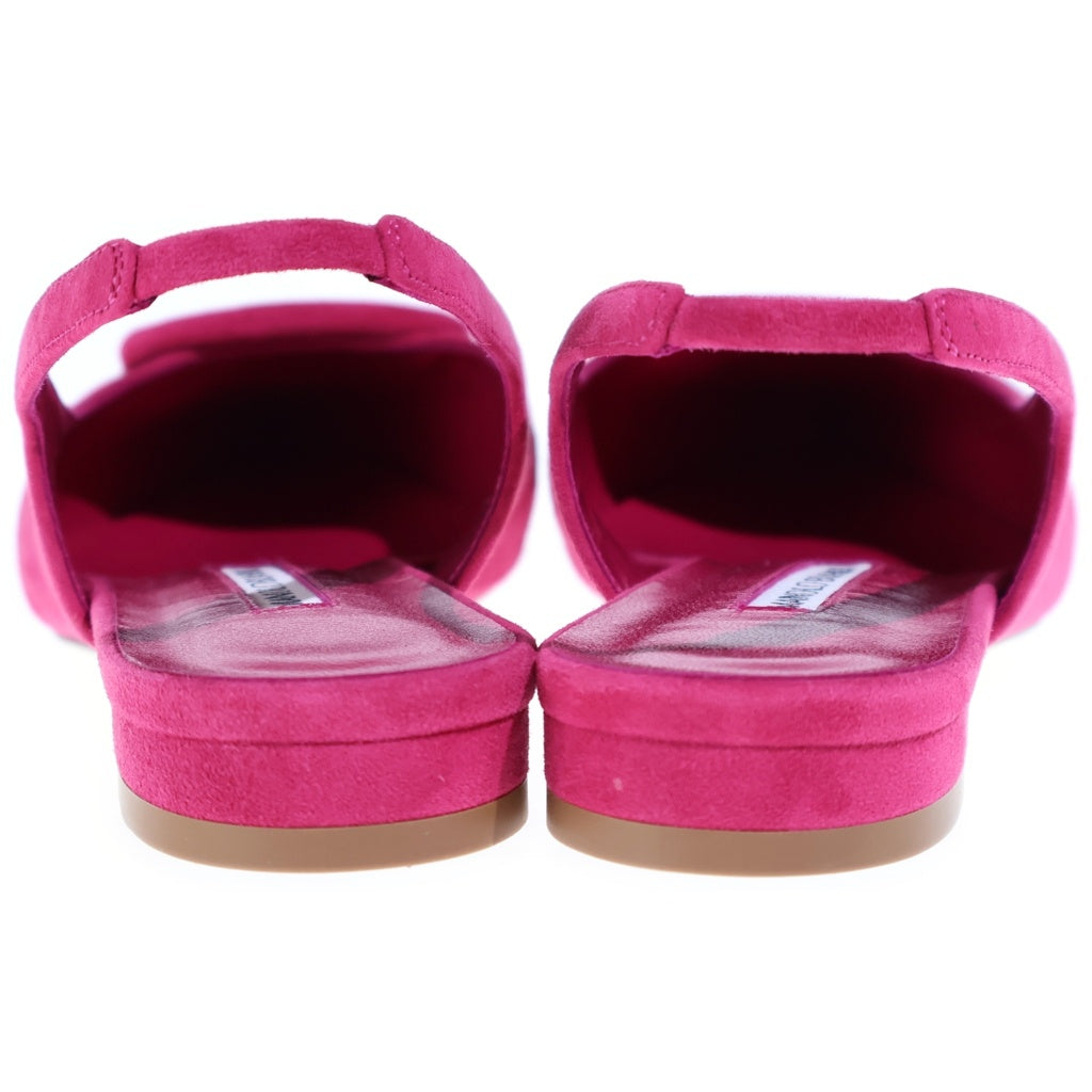 MANOLO BLAHNIK(マノロブラニク) MAYLURA メイルラ スクエアバックル フラットシューズ ミュール スエードレザー ピンク レディース