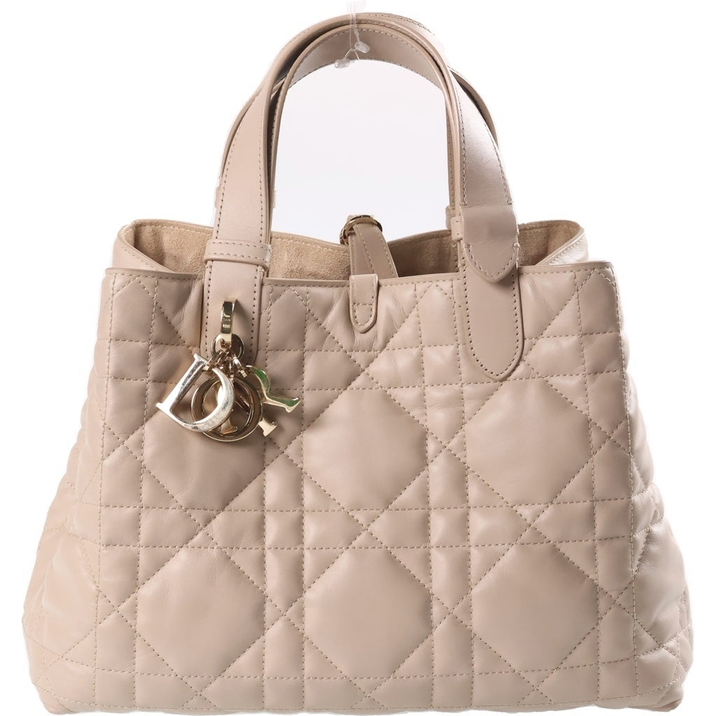 Christian Dior(クリスチャンディオール) トゥジュール マクロカナージュ ハンドバッグ カーフ ベージュ レディース