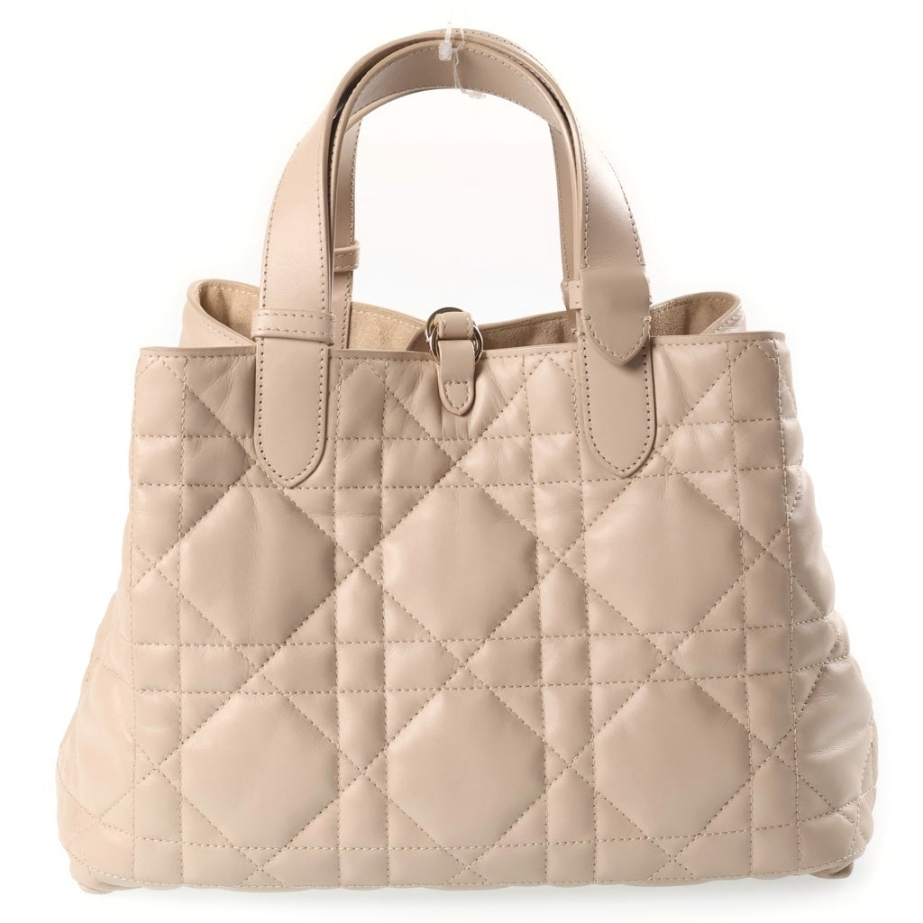 Christian Dior(クリスチャンディオール) トゥジュール マクロカナージュ ハンドバッグ カーフ ベージュ レディース