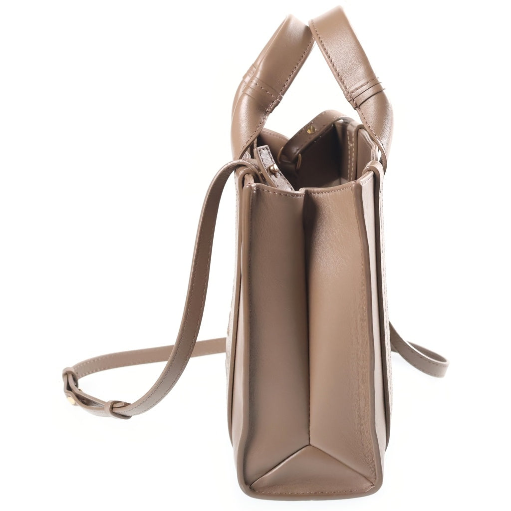 Chloe(クロエ) ウッディ ミニ ハンドバック 2wayショルダー レザー グレージュ レディース