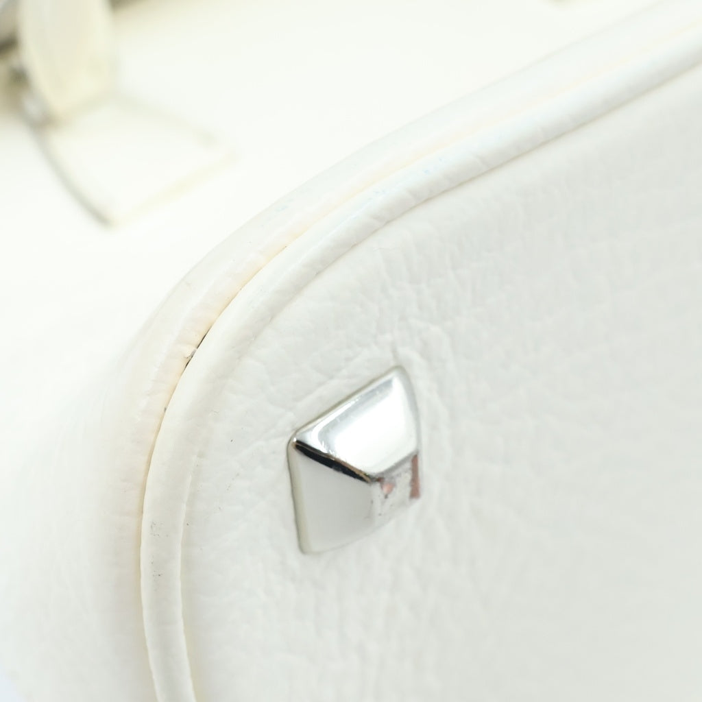 Maison Margiela(メゾンマルジェラ) 5AC マイクロ 2WAYハンドバッグ ショルダーバッグ ホワイト レザー×キャンバス S56WG0081 シルバー金具