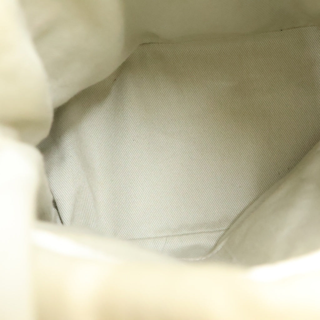Maison Margiela(メゾンマルジェラ) 5AC マイクロ 2WAYハンドバッグ ショルダーバッグ ホワイト レザー×キャンバス S56WG0081 シルバー金具