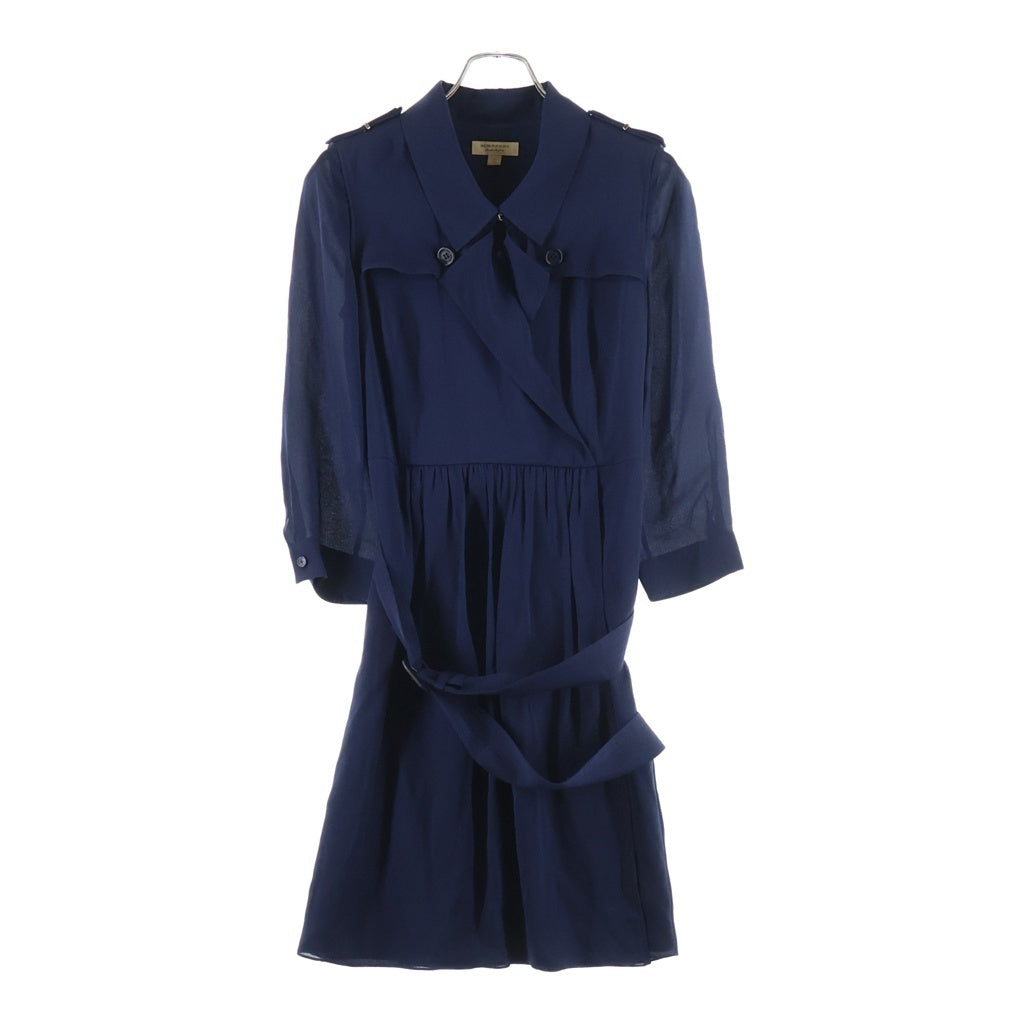 VALENTINO(ヴァレンティノ) トレンチコートデザインサイドジップ シャツワンピース ネイビー CNSHAMAN1SHA レディース