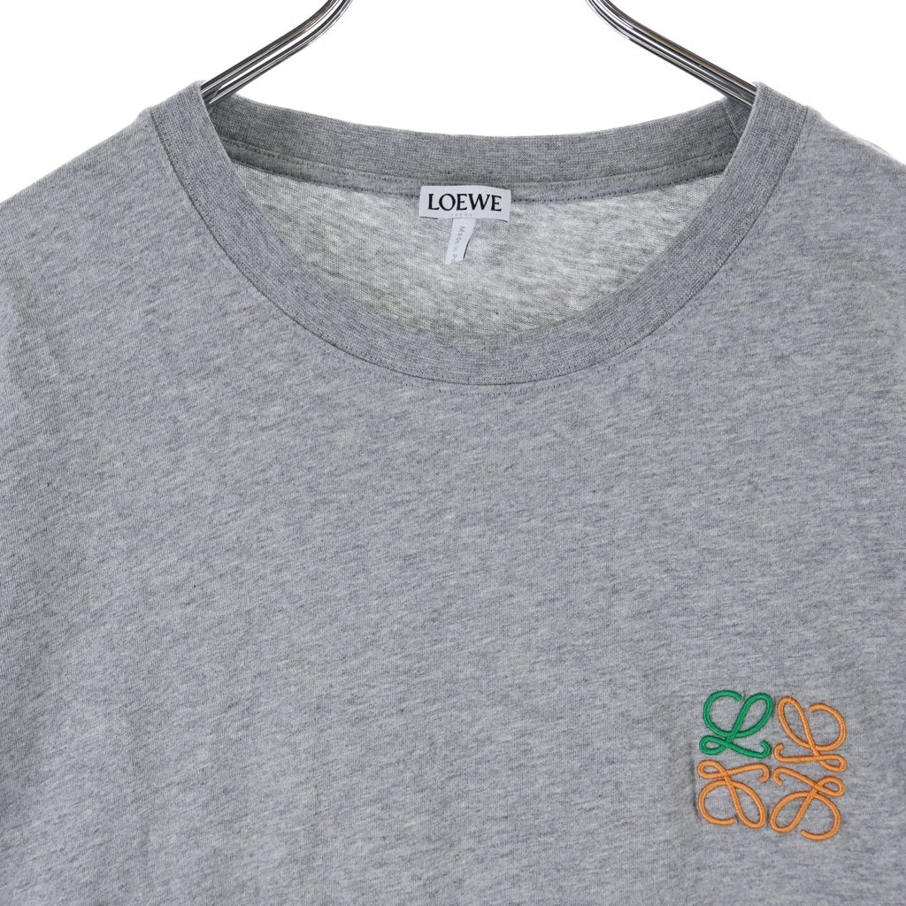 LOEWE(ロエベ) アナグラム ロゴ刺繍 クルーネック半袖Tシャツ カットソー グレー H526Y22X75 レディース