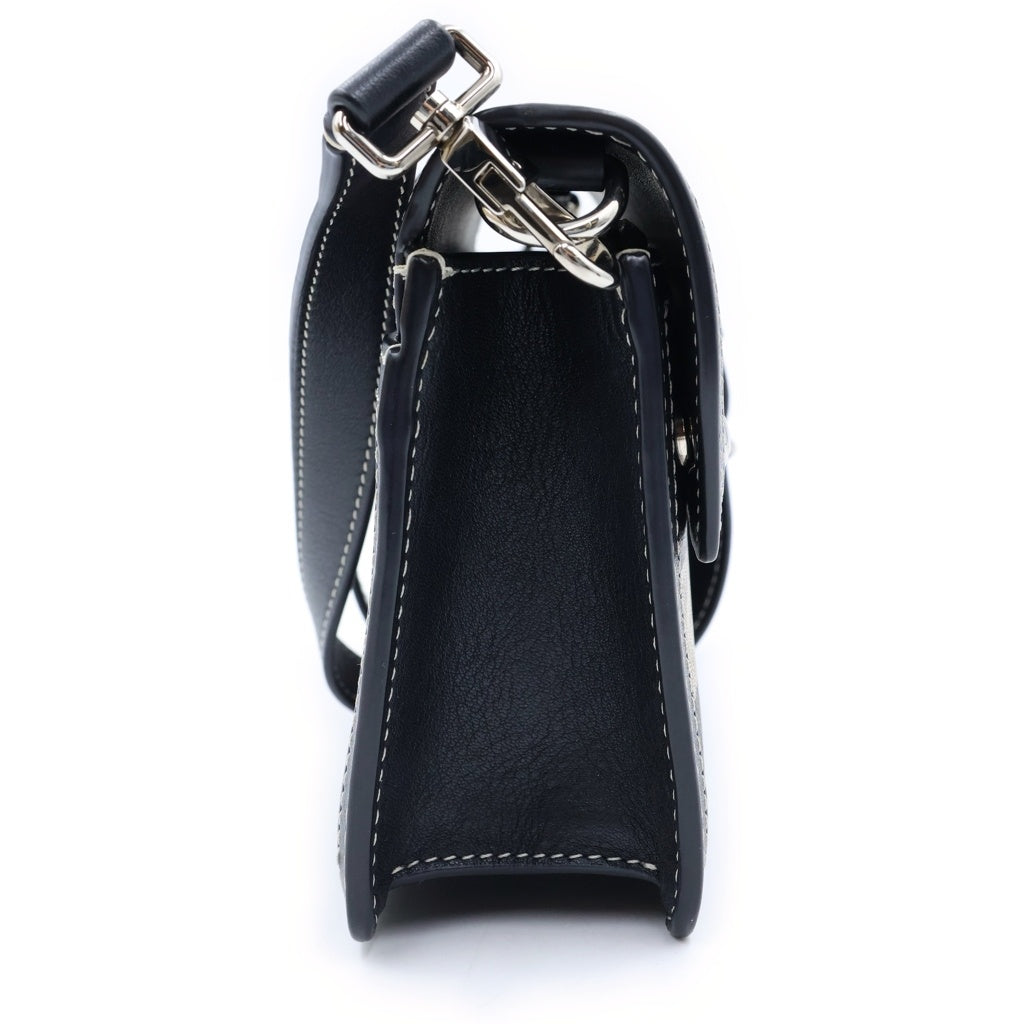 BURBERRY(バーバリー) ノバチェック PVC レザー シルバー金具 ショルダーバッグ ブラック/ブラウン レディース