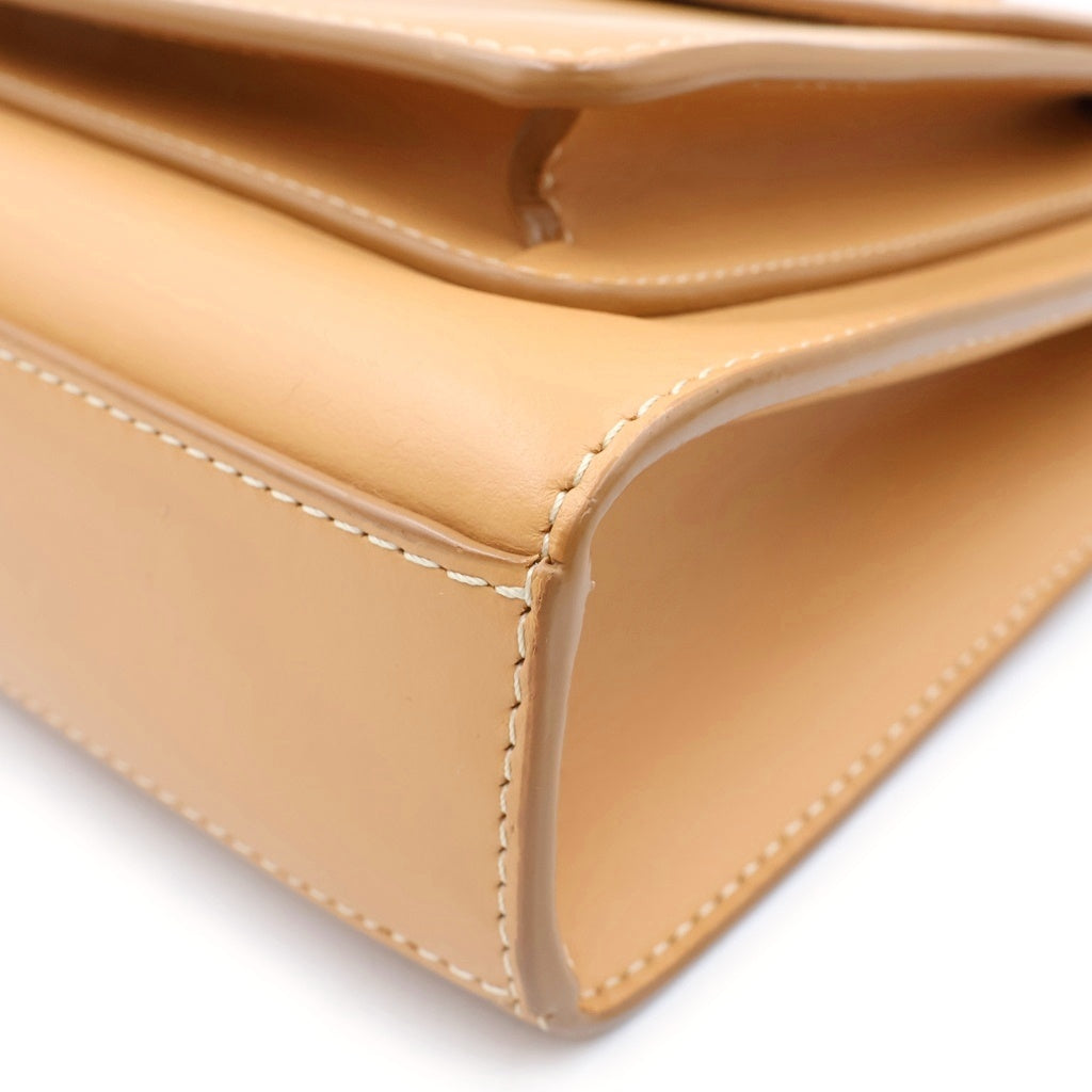 BURBERRY(バーバリー) トップステッチ ポケットバッグ レザー 2WAY ハンドバッグ ショルダーバッグ ブラウン レディース