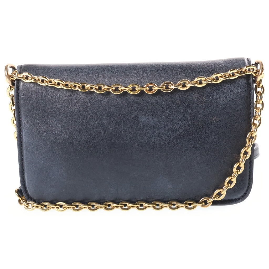 LOUIS VUITTON(ルイヴィトン) LVブルーム チェーンウォレット ショルダーバッグ ブラック ノワール カーフレザー M14564 ゴールド金具 レディース