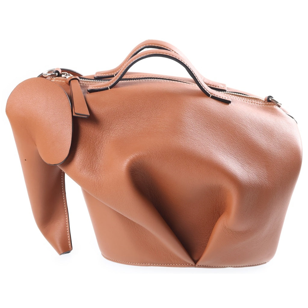 LOEWE(ロエベ) ラージ 2WAYハンドバッグ ショルダーバッグ ブラウン レザー シルバー金具 レディース