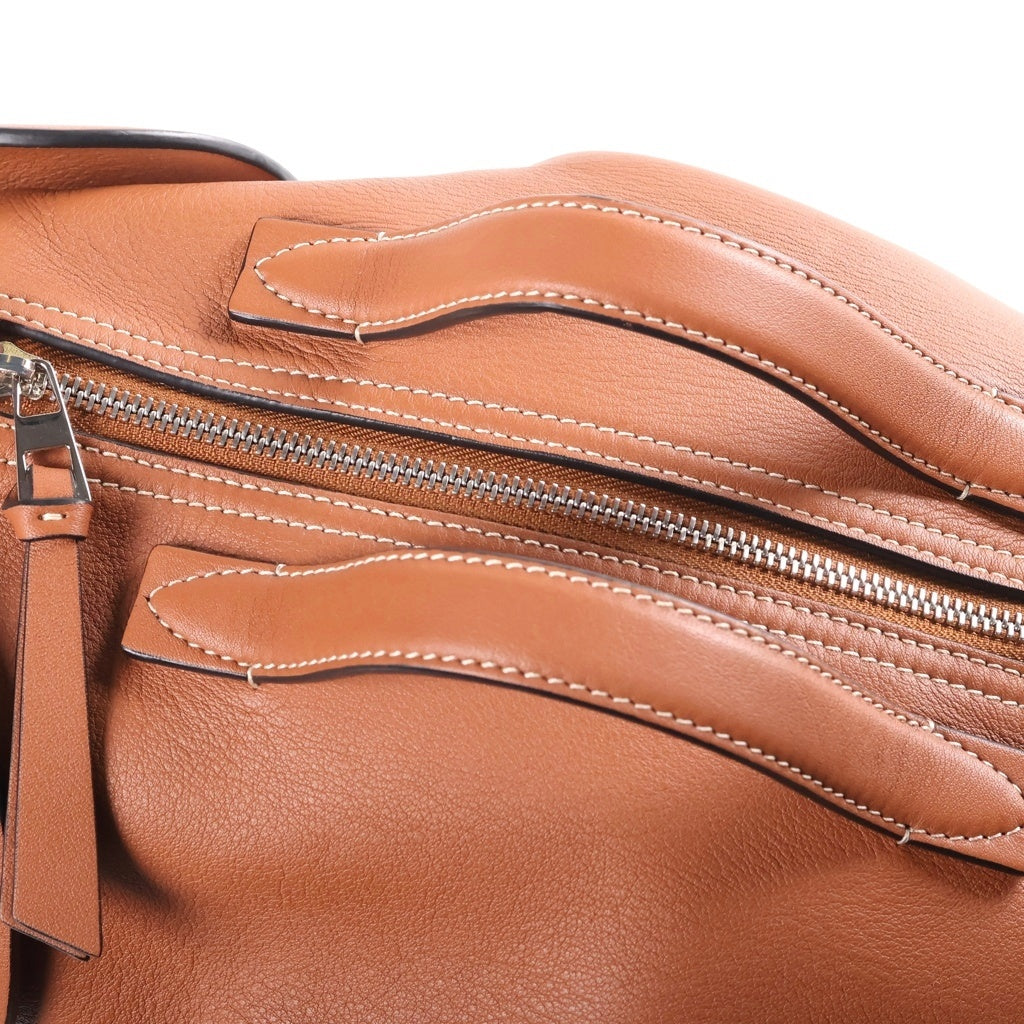 LOEWE(ロエベ) ラージ 2WAYハンドバッグ ショルダーバッグ ブラウン レザー シルバー金具 レディース