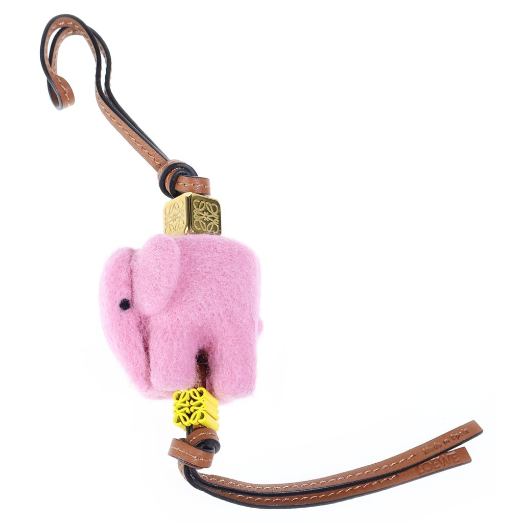 LOEWE(ロエベ) バッグチャーム ストラップ マスコット ピンク レザー レディース