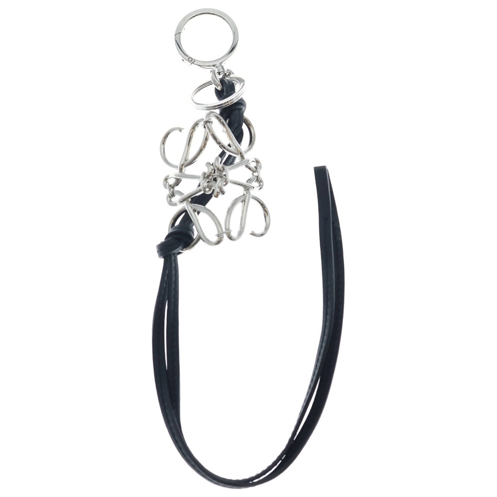 LOEWE(ロエベ) アナグラム バッグチャーム キーリング キーホルダー シルバー×ブラック
