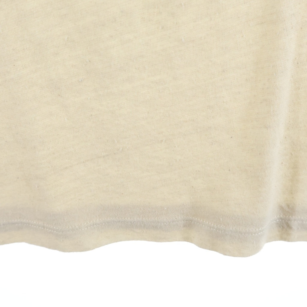 LOEWE(ロエベ) アップリケロゴ ネップ加工 コットン×シルク クルーネック 半袖 Tシャツ カットソー M ベージュ H6299620PC