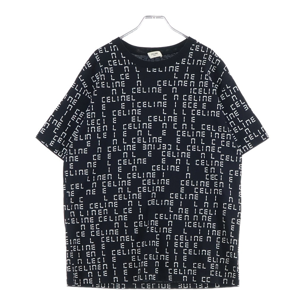 CELINE(セリーヌ) デジタルロゴプリント コットン クルーネック 半袖 Tシャツ カットソー M ブラック 2X651637O