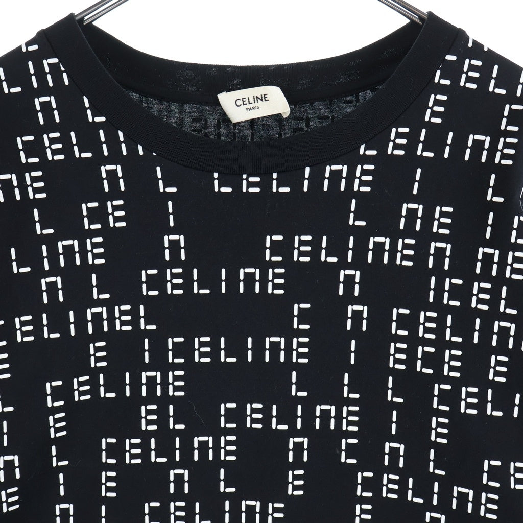 CELINE(セリーヌ) デジタルロゴプリント コットン クルーネック 半袖 Tシャツ カットソー M ブラック 2X651637O