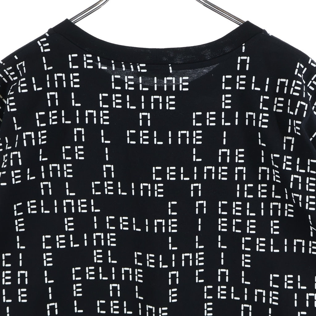 CELINE(セリーヌ) デジタルロゴプリント コットン クルーネック 半袖 Tシャツ カットソー M ブラック 2X651637O