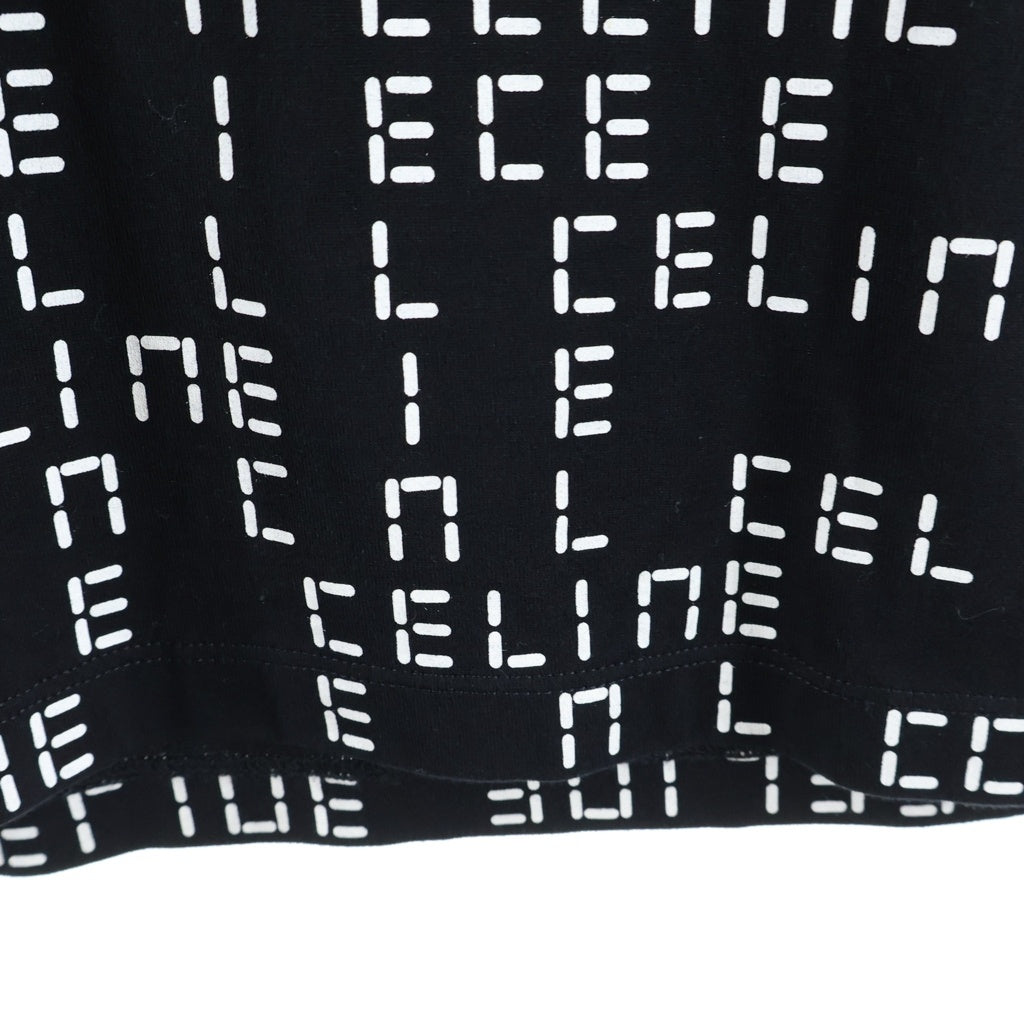 CELINE(セリーヌ) デジタルロゴプリント コットン クルーネック 半袖 Tシャツ カットソー M ブラック 2X651637O