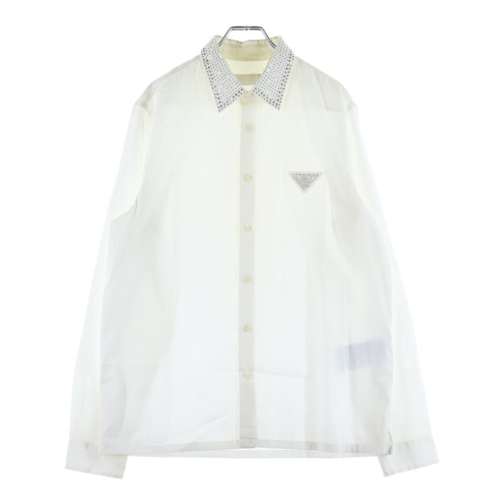 PRADA(プラダ) シャツ スタッズ 長袖シャツ コットン ホワイト