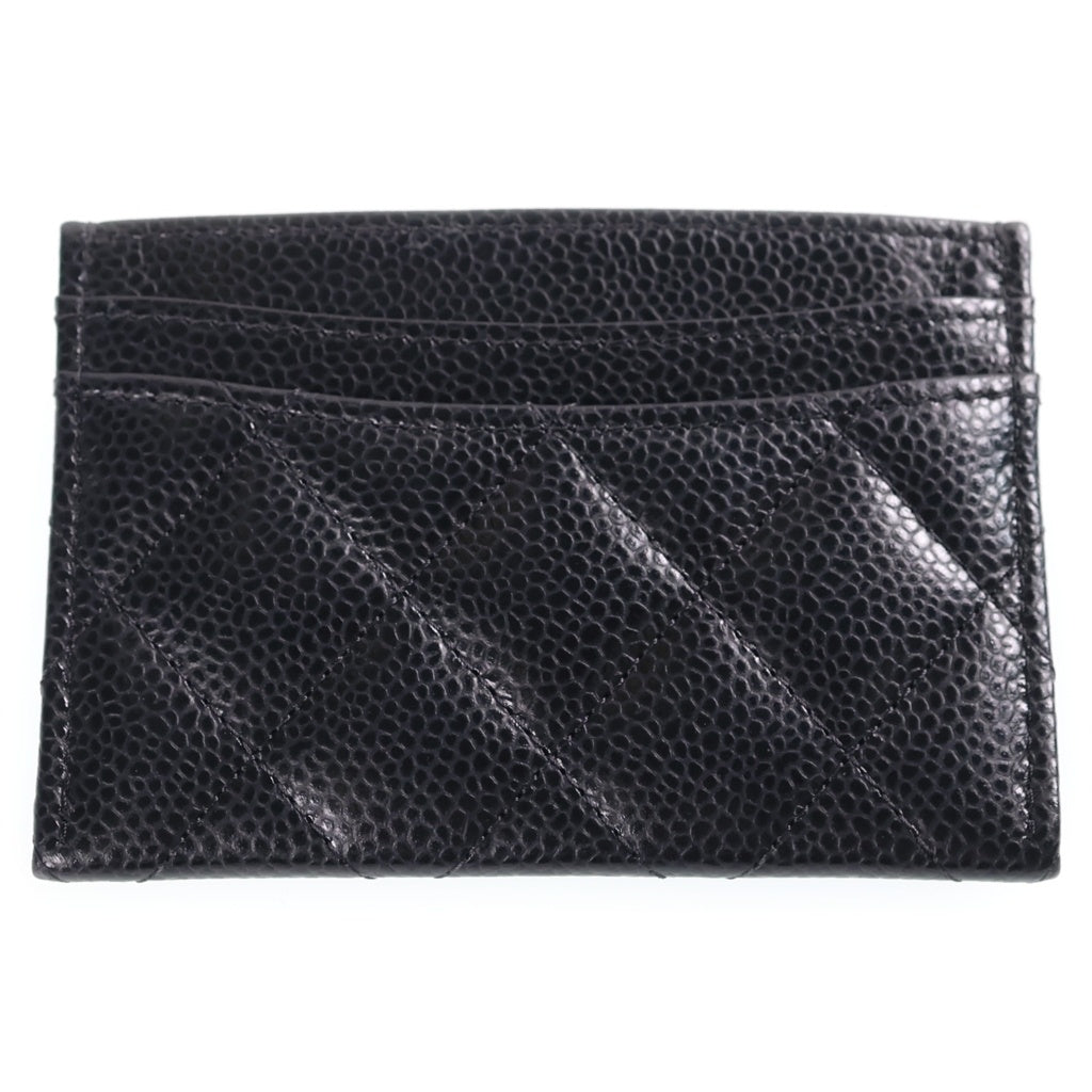 CHANEL(シャネル) ココマーク マトラッセ カードケース 名刺入れ ブラック キャビアスキン AP0213 ゴールド金具 レディース