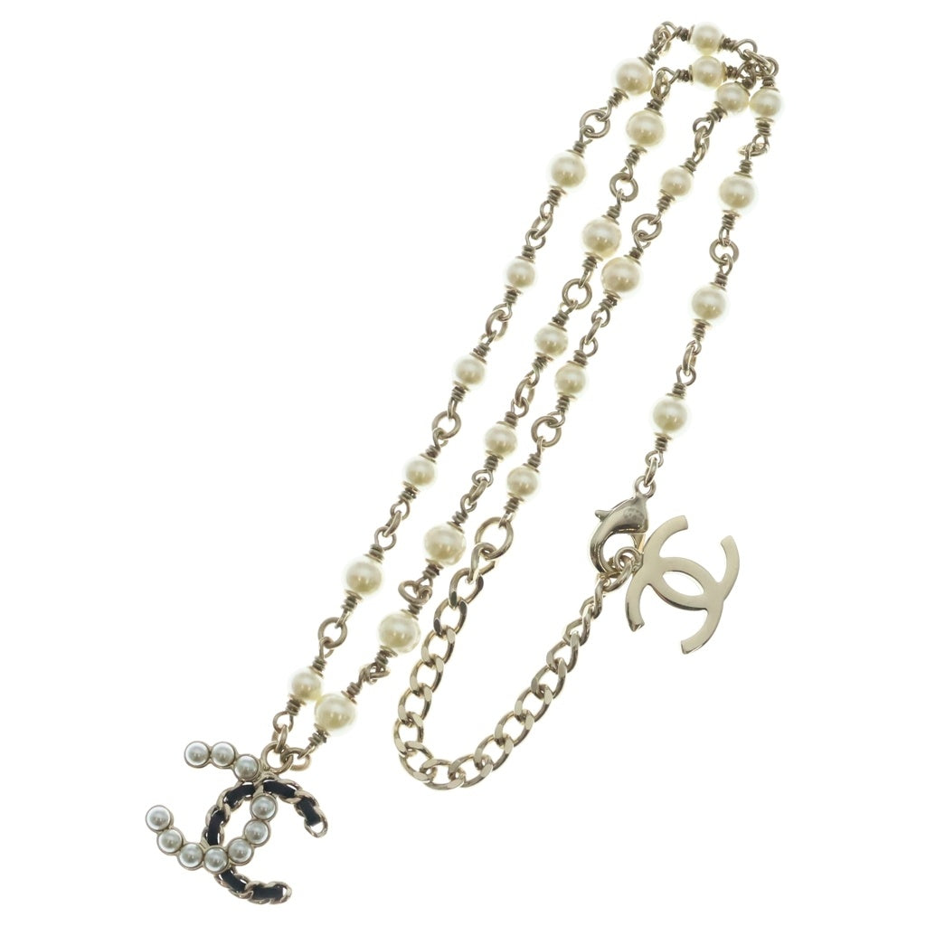 CHANEL(シャネル) ココマーク パールネックレス チェーン ゴールド B25K レディース