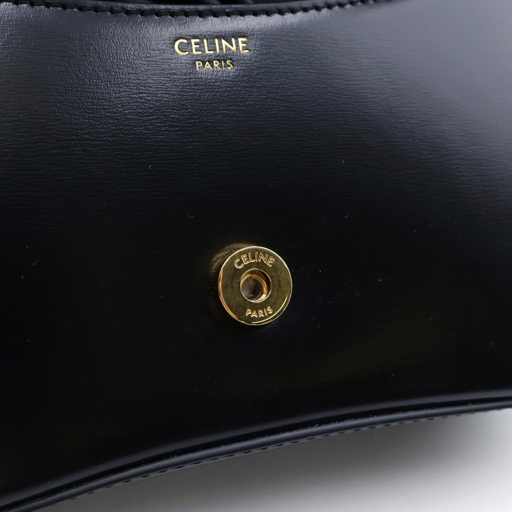 CELINE(セリーヌ) ティーン ローラ 2WAYミニハンドバッグ ショルダーバッグ ブラック レザー ゴールド金具 レディース