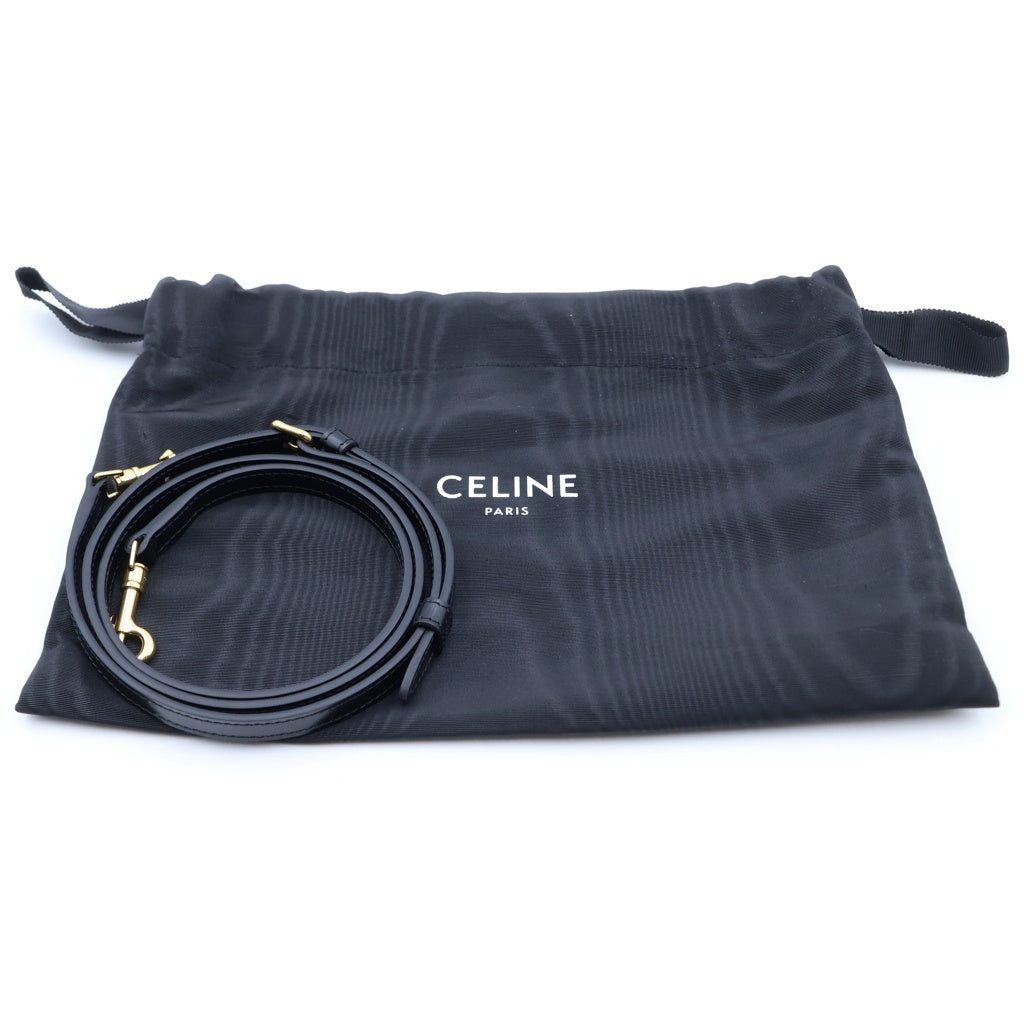 CELINE(セリーヌ) ティーン ローラ 2WAYミニハンドバッグ ショルダーバッグ ブラック レザー ゴールド金具 レディース