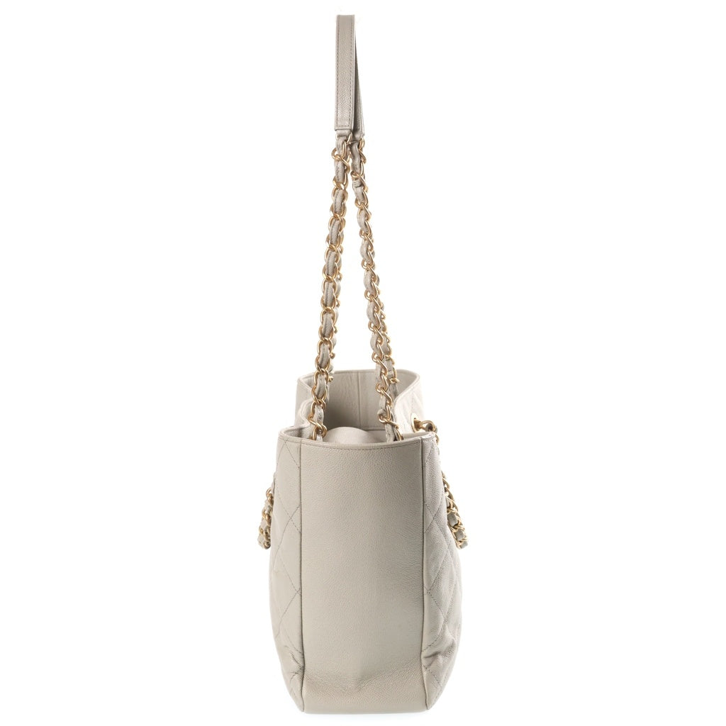 CHANEL(シャネル) マトラッセ トートバック ココマーク ゴールド金具 キャビアスキン ライトベージュ レディース