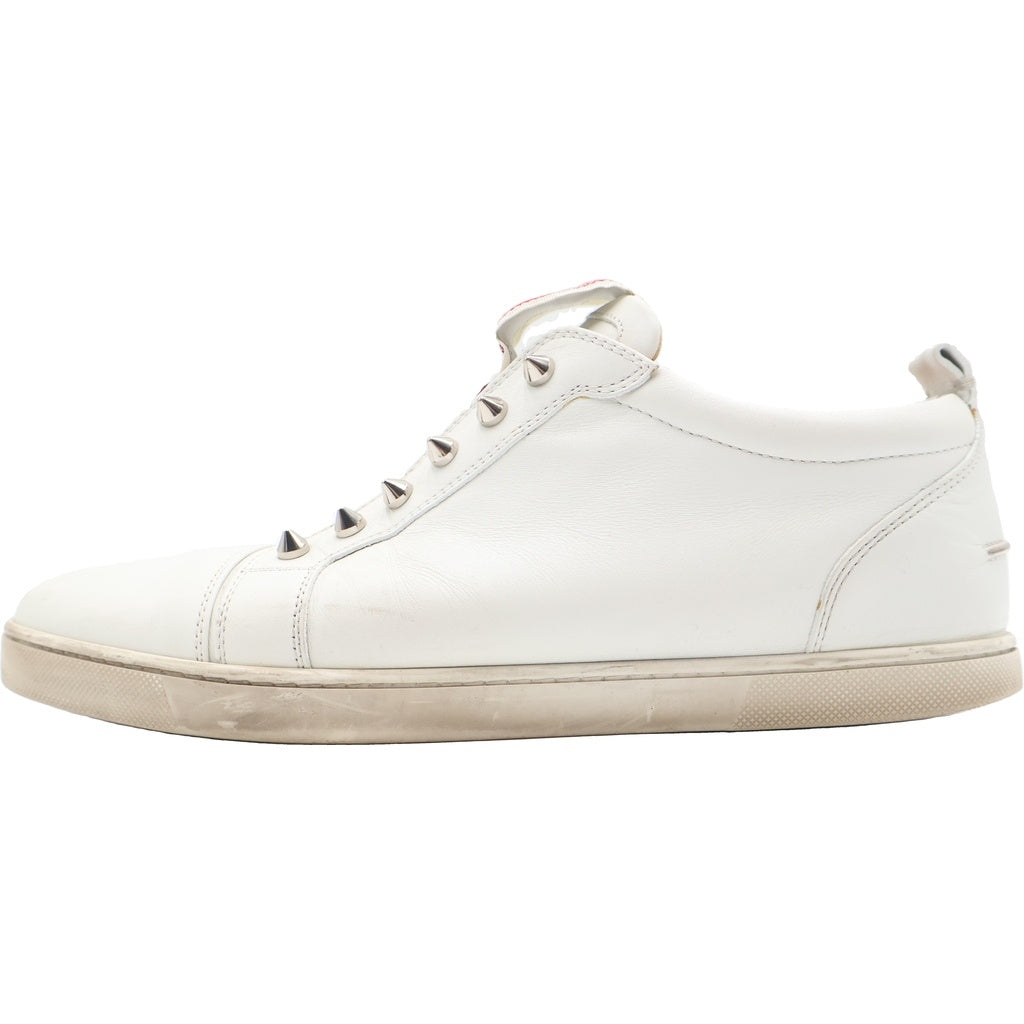 CHRISTIAN LOUBOUTIN(クリスチャンルブタン) スタッズ装飾 レザー スリッポン ローカットスニーカー ホワイト 3200465