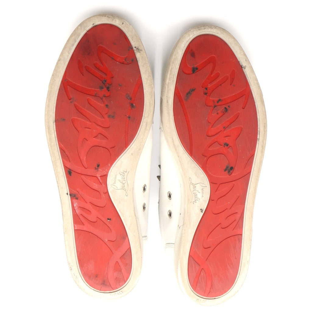 CHRISTIAN LOUBOUTIN(クリスチャンルブタン) スタッズ装飾 レザー スリッポン ローカットスニーカー ホワイト 3200465