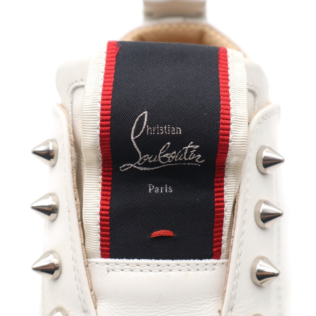 CHRISTIAN LOUBOUTIN(クリスチャンルブタン) スタッズ装飾 レザー スリッポン ローカットスニーカー ホワイト 3200465