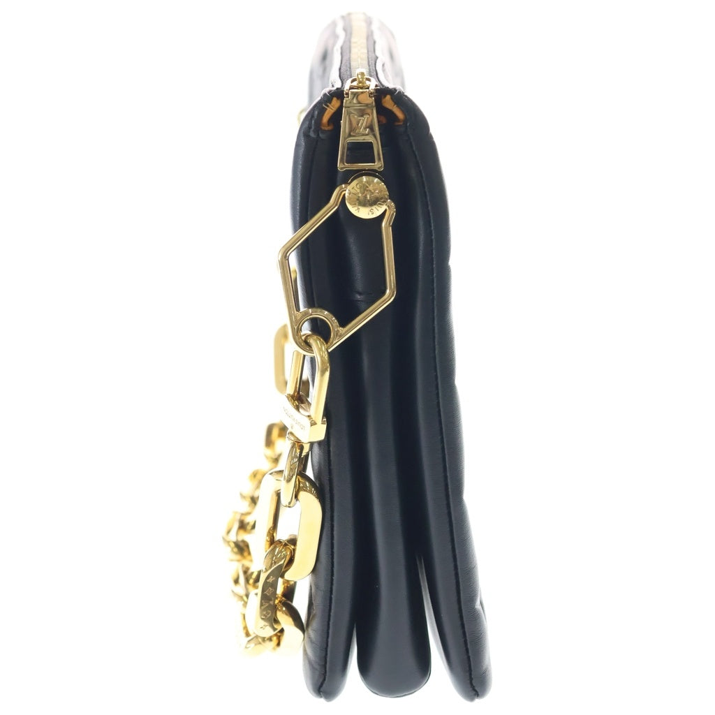 LOUIS VUITTON(ルイヴィトン) クッサンMM ショルダーバッグ 2WAY ラムレザー バッグ ブラック M21264 ICチップ レディース