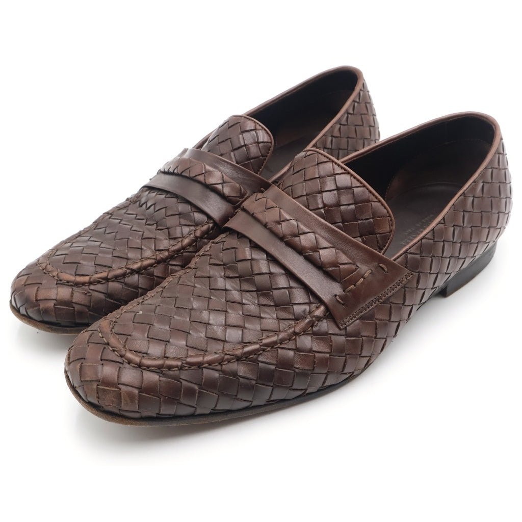 BOTTEGA VENETA(ボッテガヴェネタ) イントレチャート レザー ローファー ブラウン