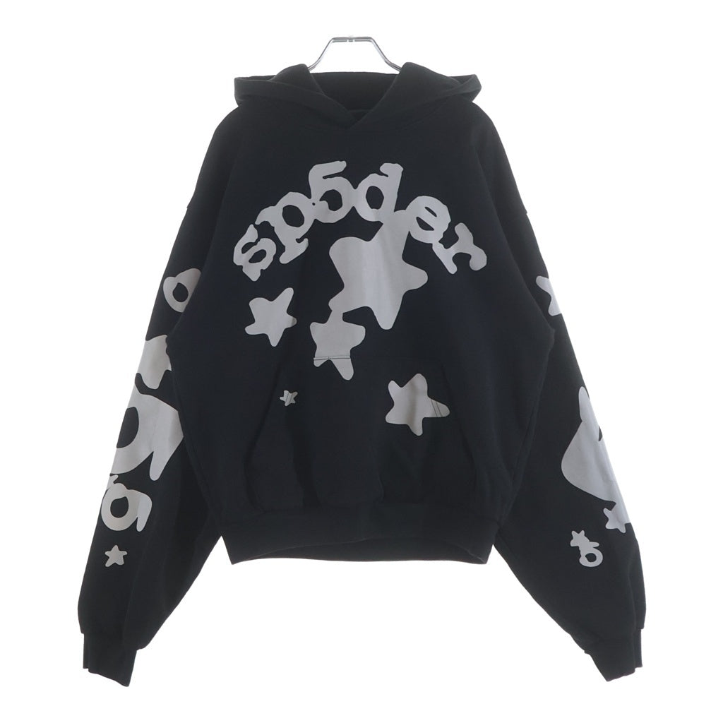 SP5DER(スパイダー) REFLECTIVE BELUGA HOODIE リフレクター ベルガ フーディー プルオーバーパーカー ブラック