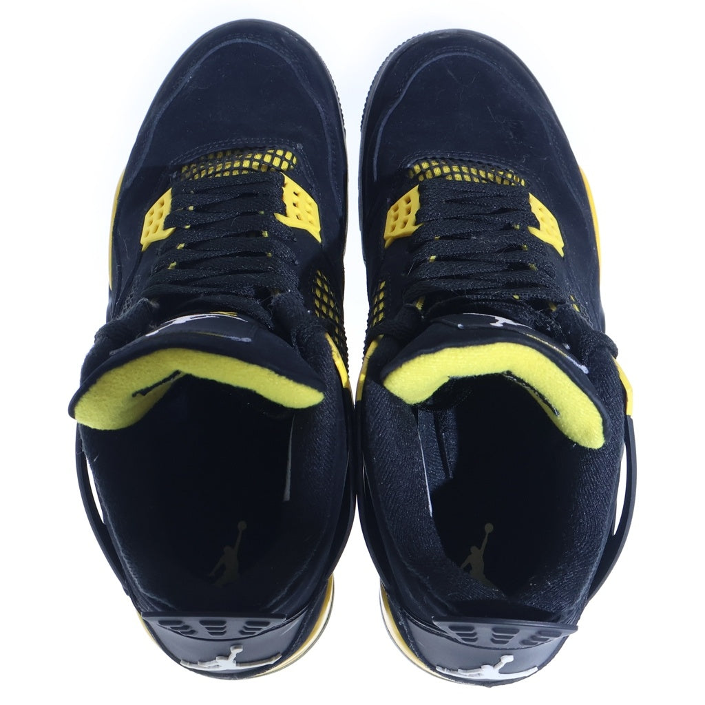NIKE(ナイキ) AIR JORDAN 4 RETRO THUNDER エアジョーダン 4 レトロ サンダー ハイカットスニーカー ブラック/イエロー US9/27cm DH6927-017
