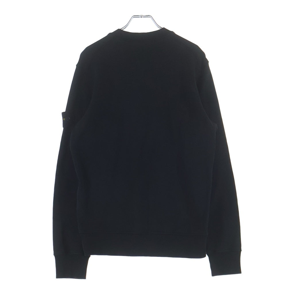 STONE ISLAND(ストーンアイランド) 24SS ロゴワッペン付 コットン クルーネック 長袖スウェット トレーナー カットソー ブラック 801563051