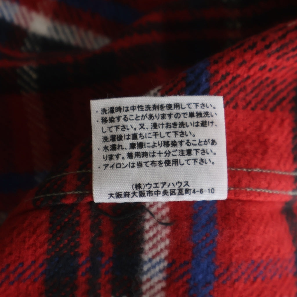 WAREHOUSE(ウェアハウス) チェック柄 ネルシャツ 長袖 レッド