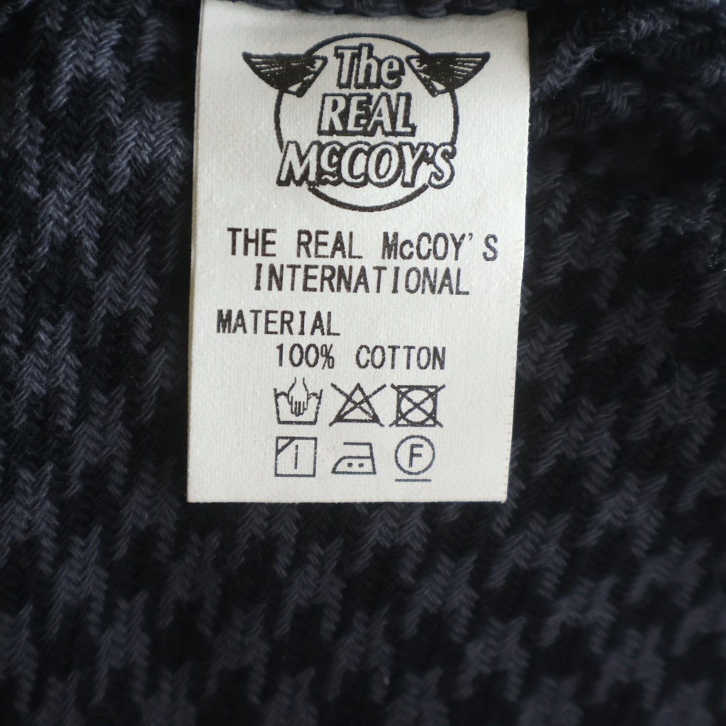 THE REAL McCOY'S(ザリアルマッコイ) ハウンドトゥース フランネル 長袖シャツ ブラック MS21102