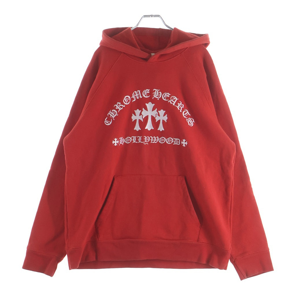 CHROME HEARTS(クロムハーツ) SAILIN ON HD PLVR CHSMR セメタリー刺繍 スウェットプルオーバー パーカー レッド