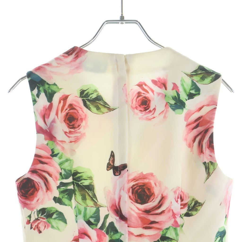 DOLCE & GABBANA(ドルチェアンドガッバーナ) VANITY(ヴァニティー)花柄デザイン ノースリーブ ワンピース レディース ホワイト DD-F6JFOT/FPR85-H