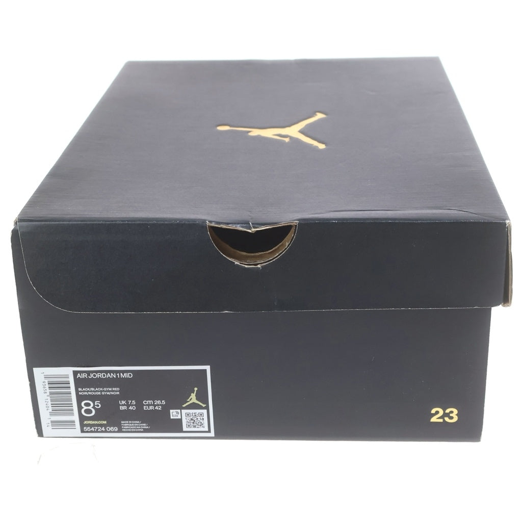 NIKE(ナイキ) AIR JORDAN 1 MID CHICAGO BLACK TOE エアジョーダン1 シカゴ ブラック トゥ ミッドカットスニーカー ブラック/レッド/ホワイト US8.5/26.5cm 554724-069