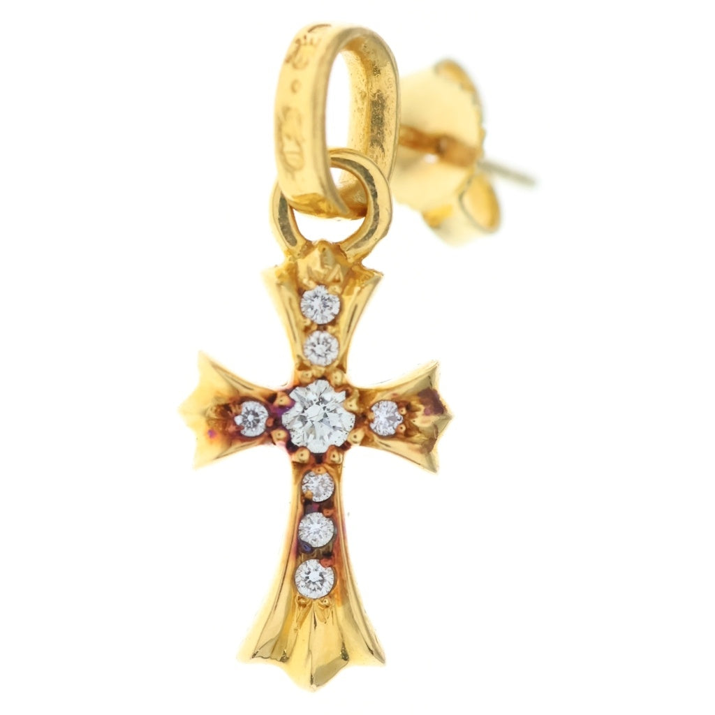 CHROME HEARTS(クロムハーツ) 22K BBY F PPRCHN P/DIA ベイビーファットクロス ドロップピアス PAVEダイヤ ゴールド BCA018