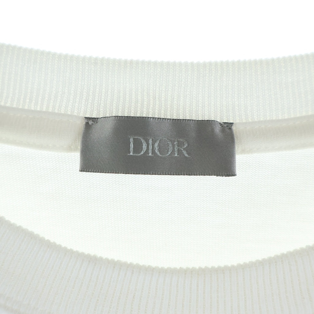 Dior HOMME(ディオールオム) 23SS ロゴエンブロイダリー クルーネック 半袖Tシャツ カットソー ホワイト 313J696A0554