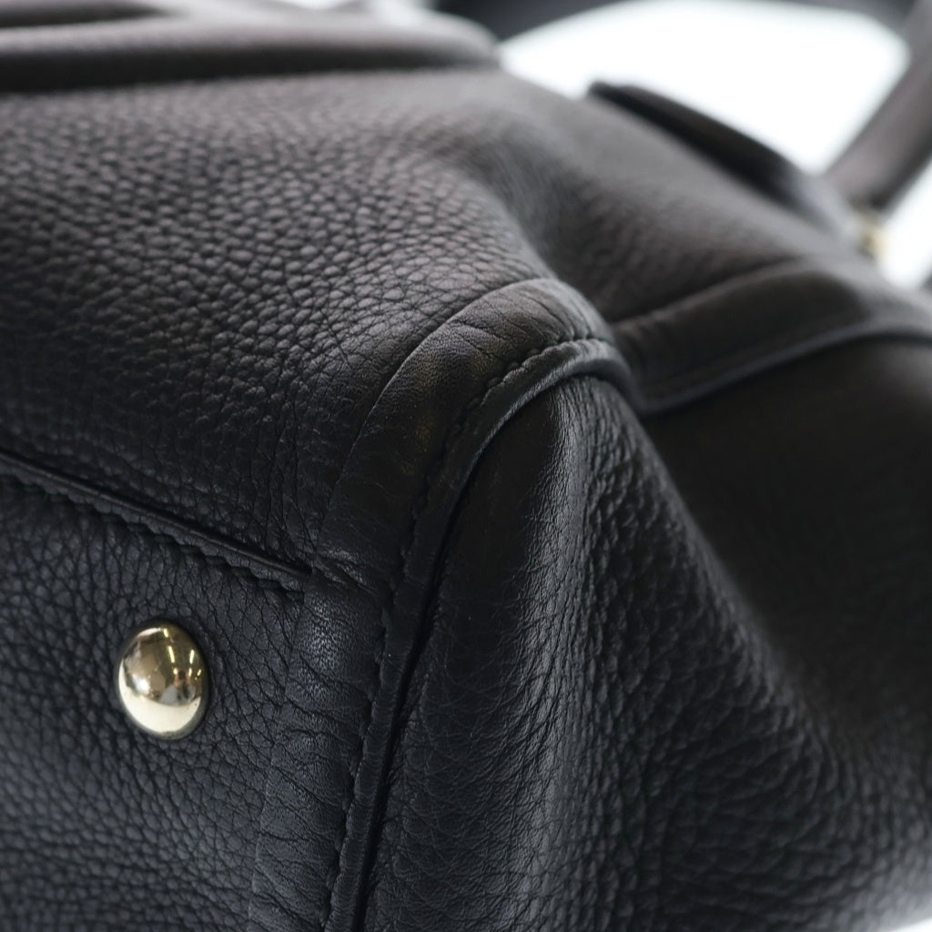GUCCI(グッチ) インターロッキング G ロゴ レザー ハンドバッグ ブラック 282307 レディース