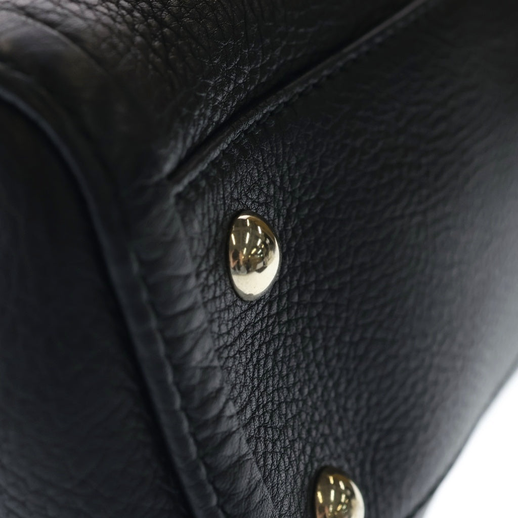GUCCI(グッチ) インターロッキング G ロゴ レザー ハンドバッグ ブラック 282307 レディース