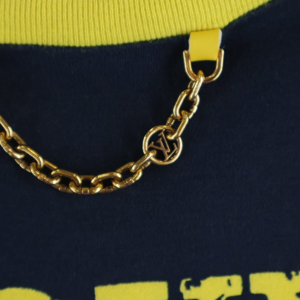 LOUIS VUITTON(ルイヴィトン) 23SS ネックチェーンフロント クルーネック 半袖Tシャツ カットソー ネイビー RW232W UOL FPTS10