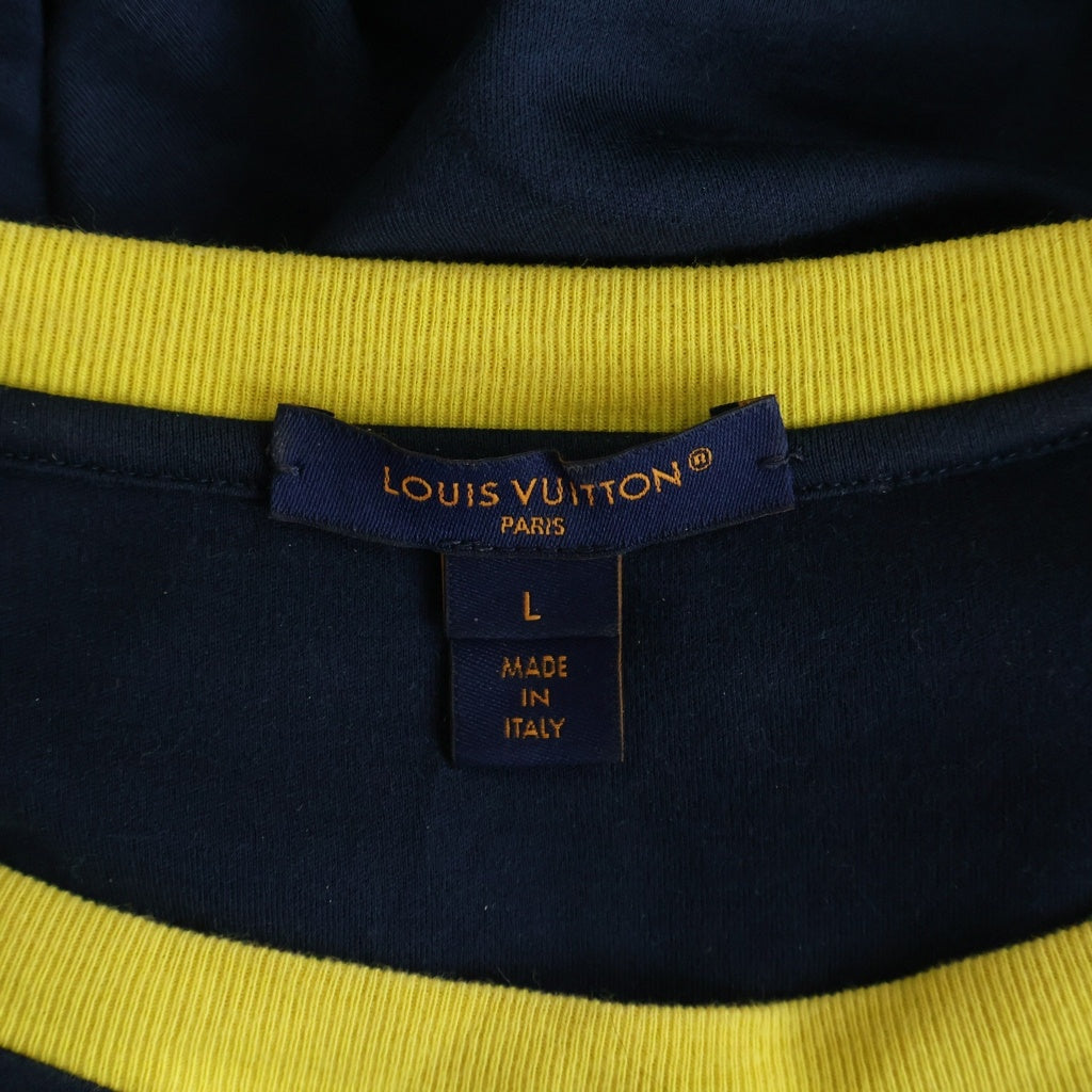 LOUIS VUITTON(ルイヴィトン) 23SS ネックチェーンフロント クルーネック 半袖Tシャツ カットソー ネイビー RW232W UOL FPTS10