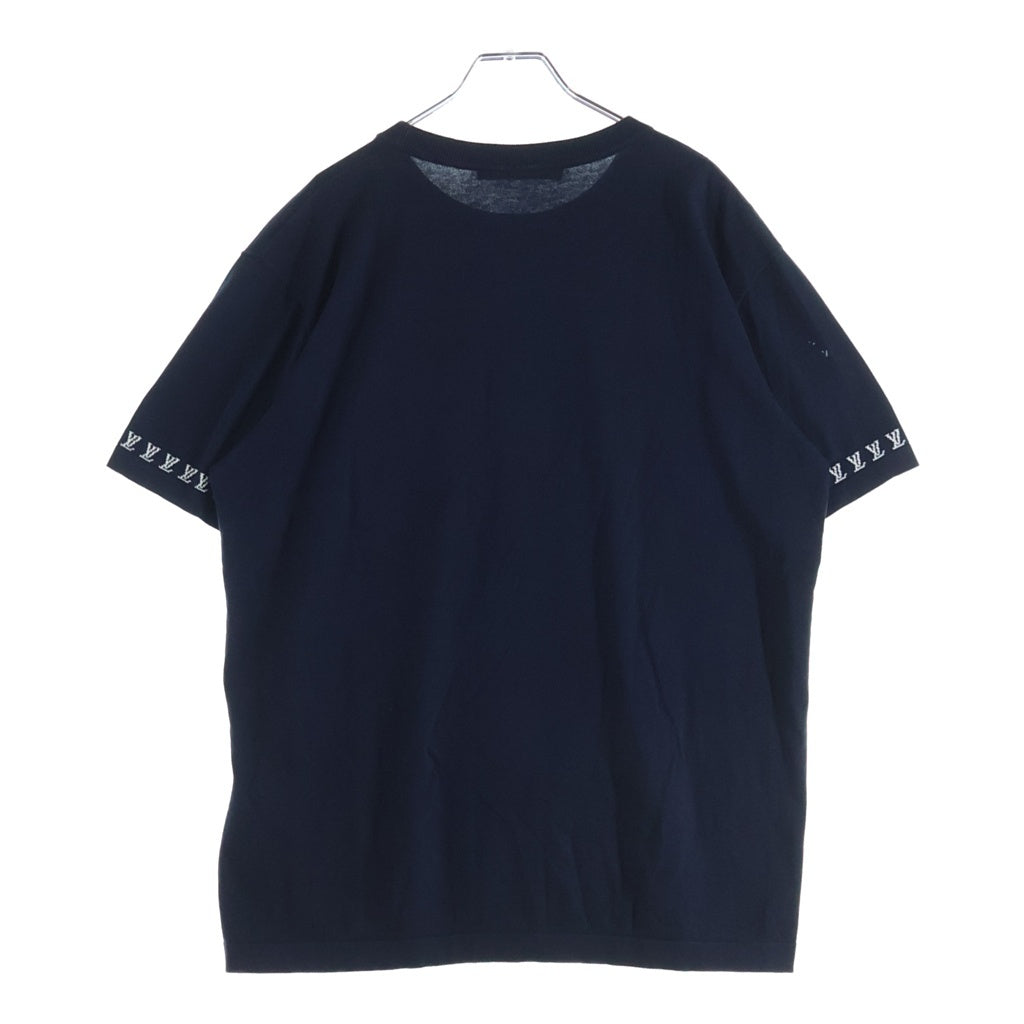 LOUIS VUITTON(ルイヴィトン) 24SS シグネチャー ロゴ ジャガード クルーネック 半袖Tシャツ カットソー ネイビー RM242MQ Z34 HRN42W