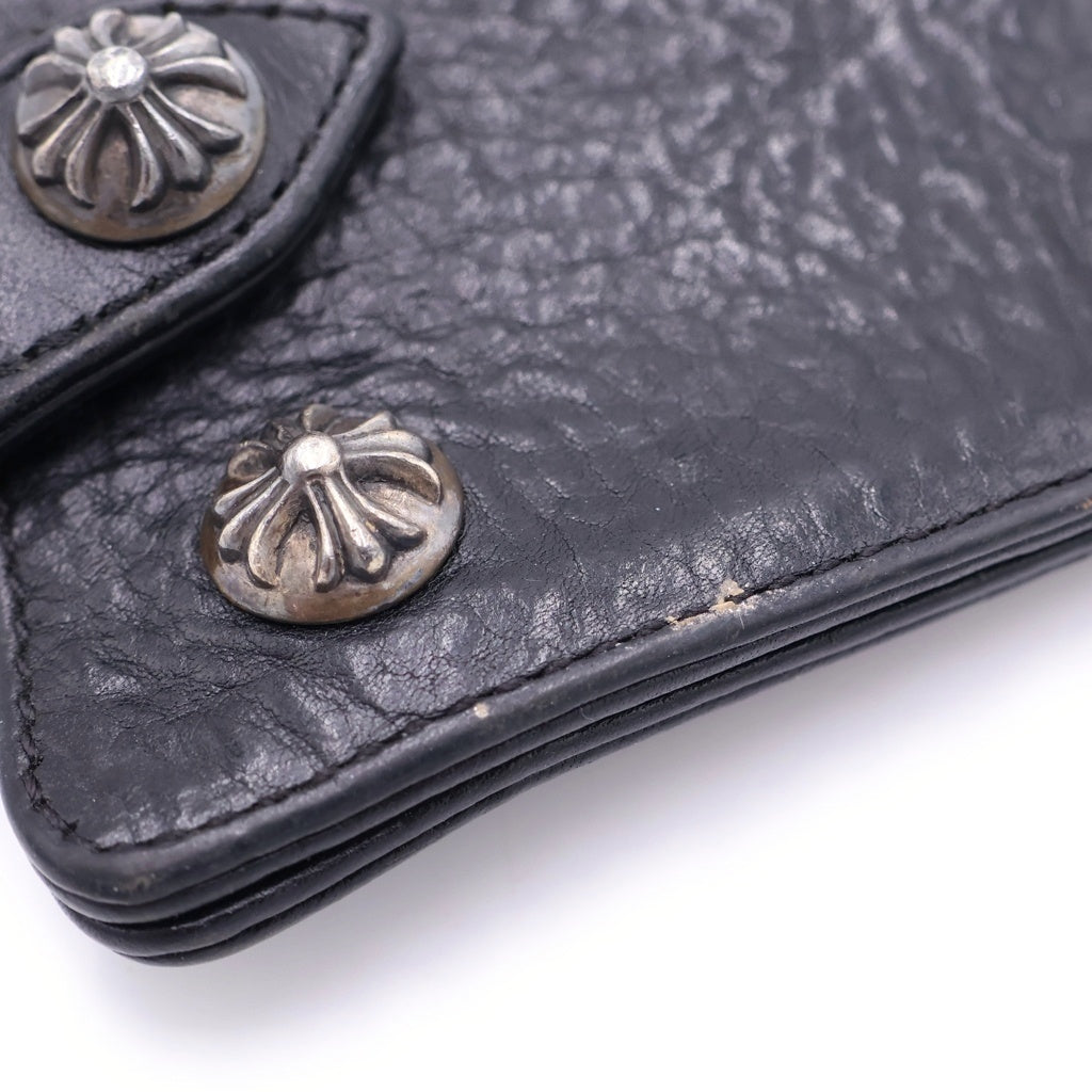 CHROME HEARTS(クロムハーツ) KEY CASE キーケース クロスボールボタン デストロイレザーキーケース ブラック