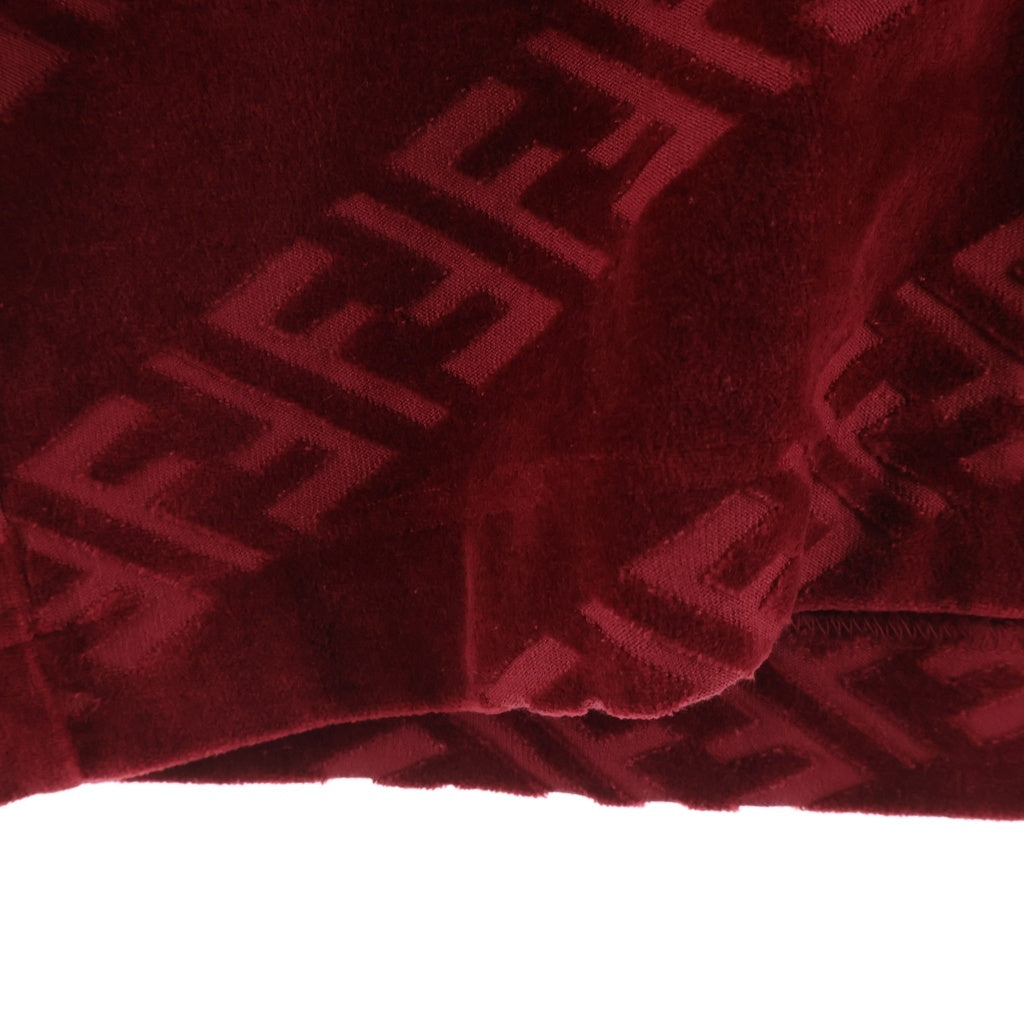 FENDI(フェンディ) FFロゴ ベロア クルーネック 半袖Tシャツ カットソー レッド FY0936 AKDO