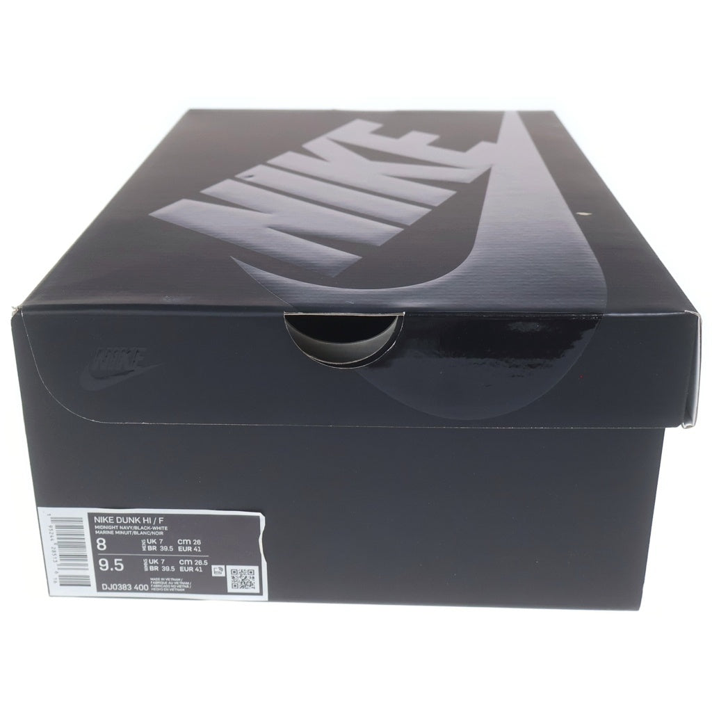 NIKE(ナイキ) ×FRAGMENT DESIGN DUNK フラグメント ダンク ミッドナイト ハイカットスニーカー ネイビー/ブラック US8/26cm DJ0383-400