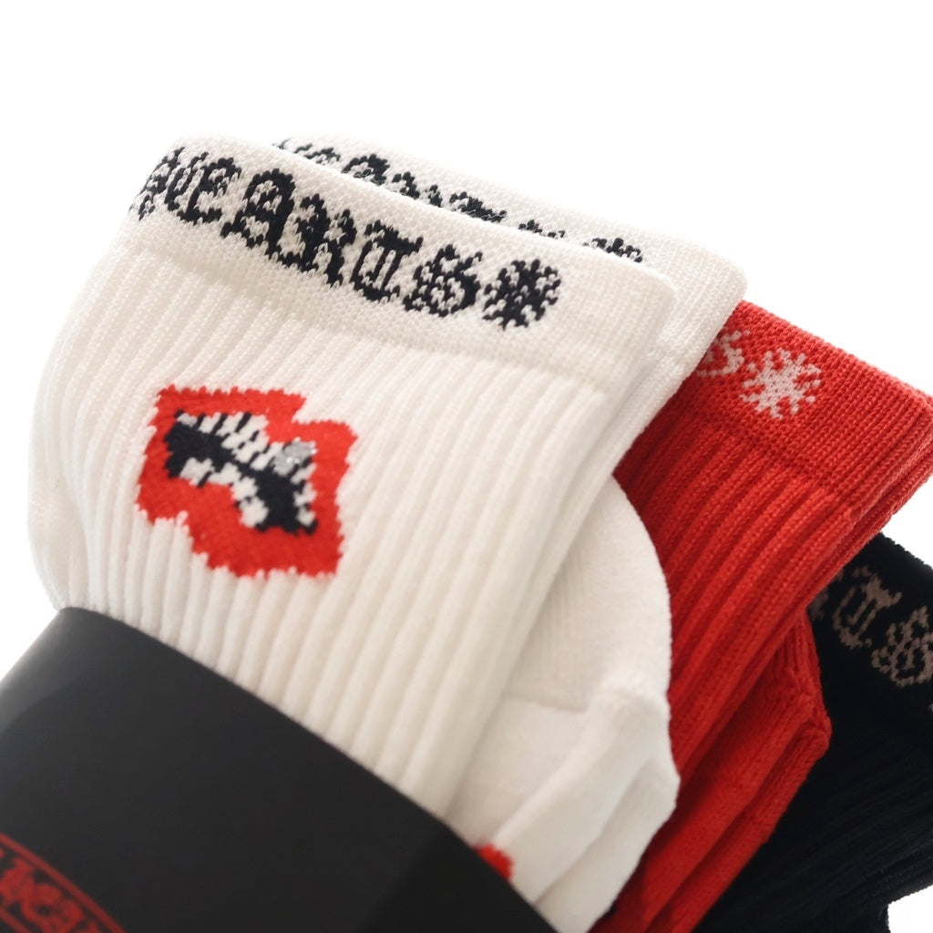 CHROME HEARTS(クロムハーツ) MATTY BOY CHOMPER SOCKS マッティボーイ チョンパーソックス 靴下 レッド/ブラック/ホワイト 3足セット